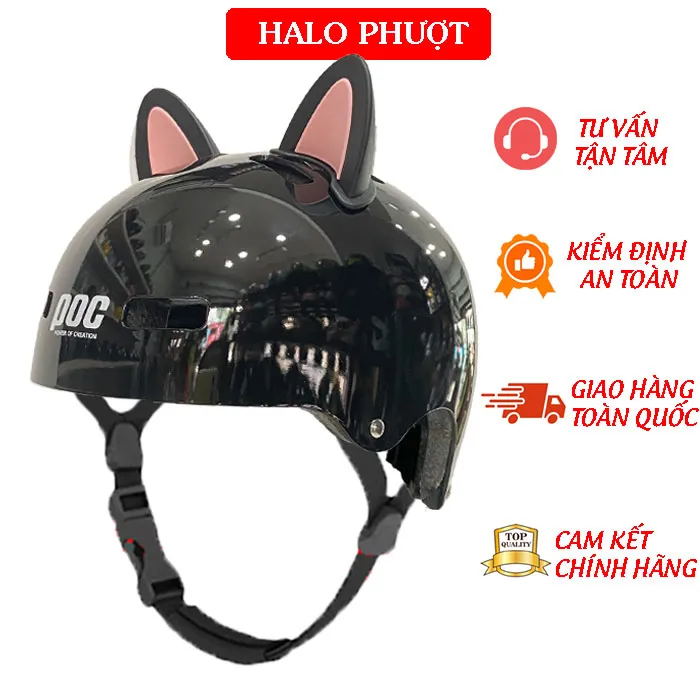 Nón POC PK01 (Nón Trẻ Em) - Đen Bóng