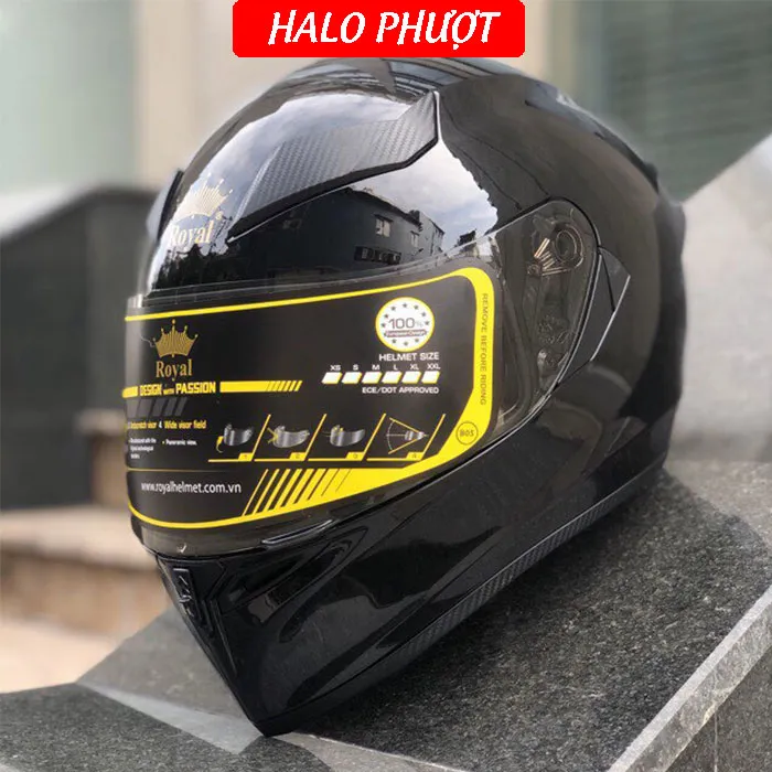 Mũ Fullface ROYAL M138B Đen Bóng