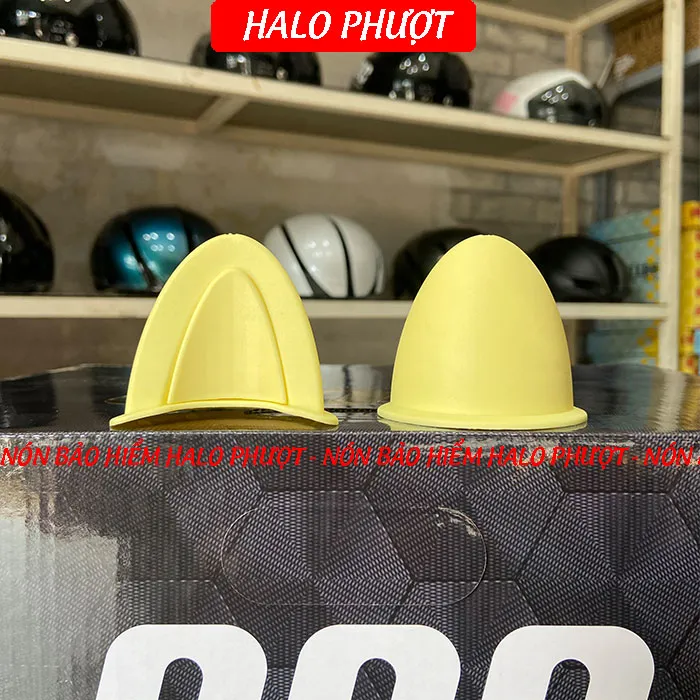 Tai Mèo 2 có đế màu gắn nón bảo hiểm - Vàng Vàng