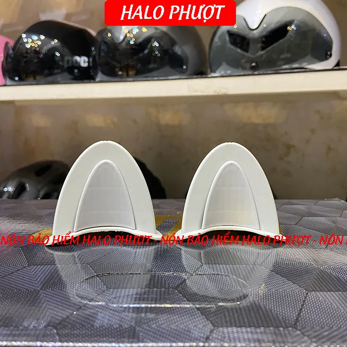 Tai Mèo 2 có đế màu gắn nón bảo hiểm - Xám Xám
