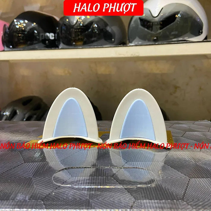 Tai Mèo 2 có đế màu gắn nón bảo hiểm - Xám Xanh