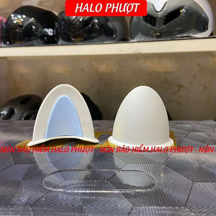 Tai Mèo 2 có đế màu gắn nón bảo hiểm - Xám Xanh