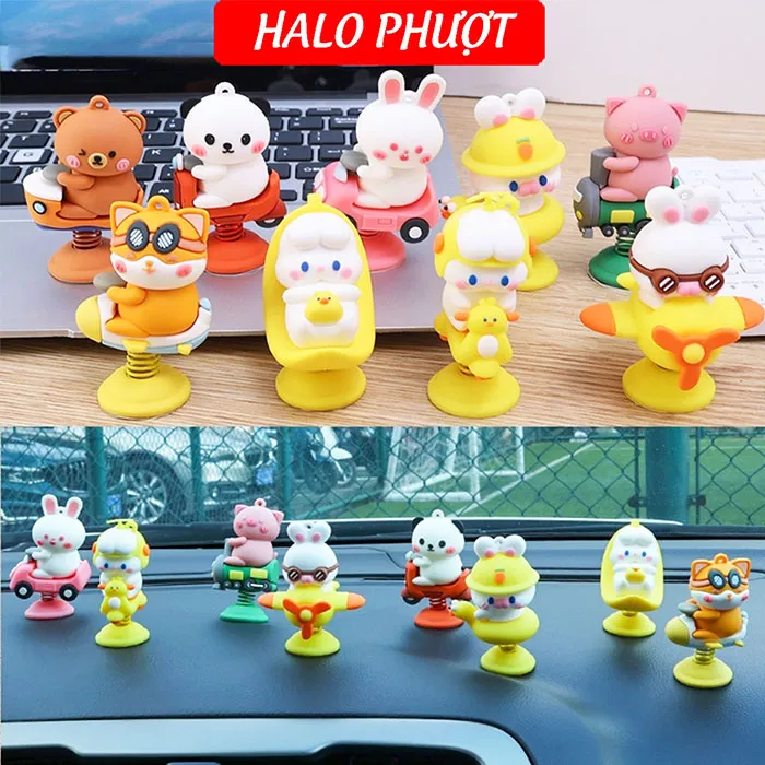 Thú lò xo trang trí xe hơi, gắn xe, phụ kiện gắn nón bảo hiểm