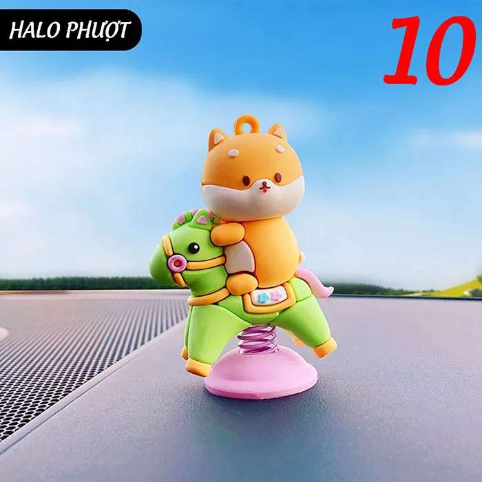 Thú lò xo trang trí xe hơi, gắn xe, phụ kiện gắn nón bảo hiểm