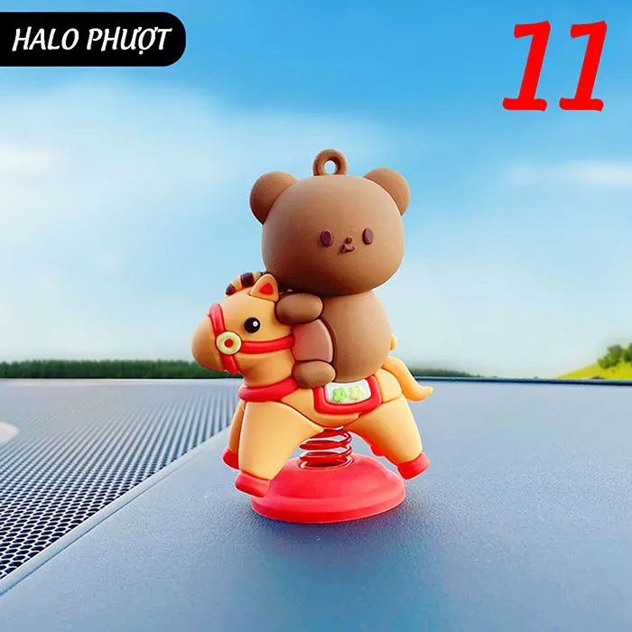 Thú lò xo trang trí xe hơi, gắn xe, phụ kiện gắn nón bảo hiểm