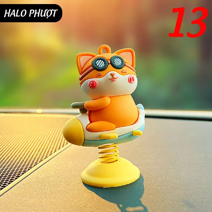 Thú lò xo trang trí xe hơi, gắn xe, phụ kiện gắn nón bảo hiểm