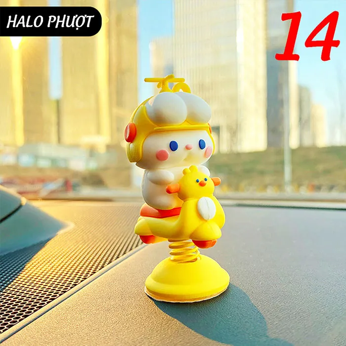 Thú lò xo trang trí xe hơi, gắn xe, phụ kiện gắn nón bảo hiểm