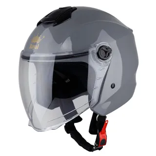 ( Tặng Tem KYT ) Nón bảo hiểm 3/4 Royal XH01 Xám Bóng (Lót tháo rời)