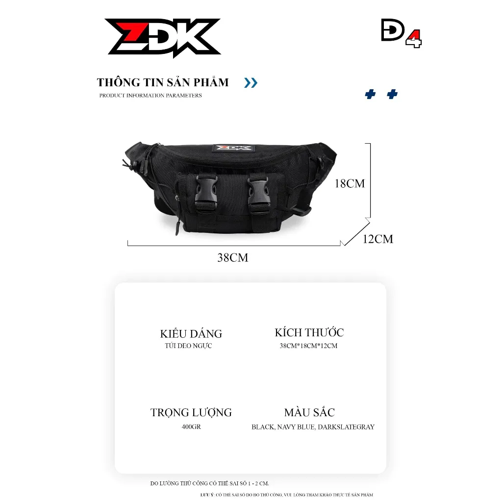 Túi Bao Tử ZDK D4 nhiều ngăn