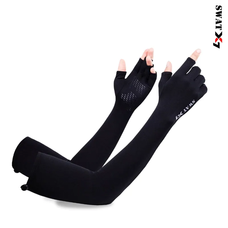 Ống Tay Chống Nắng Xỏ Ngón SWAT X7 Màu Đen