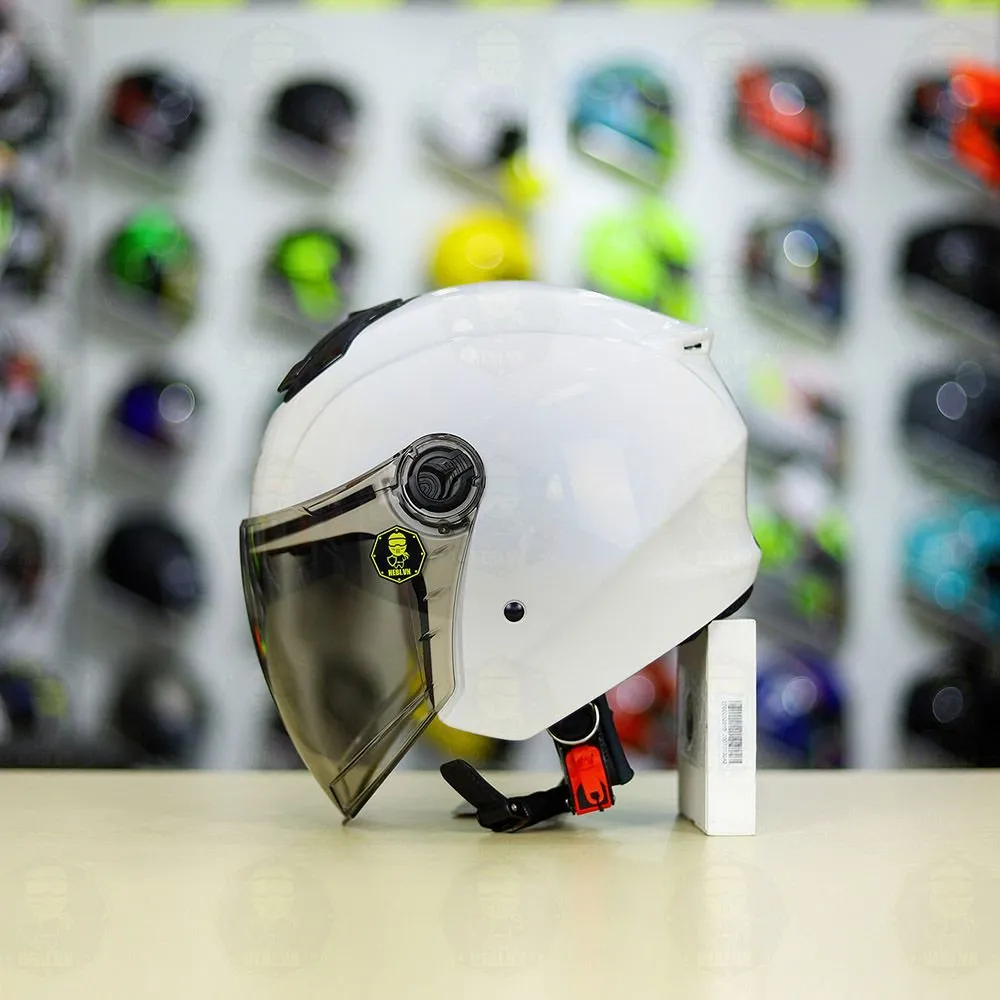 ( Tặng Tem KYT ) Nón bảo hiểm 3/4 Royal XH01 Trắng Bóng (Lót tháo rời)