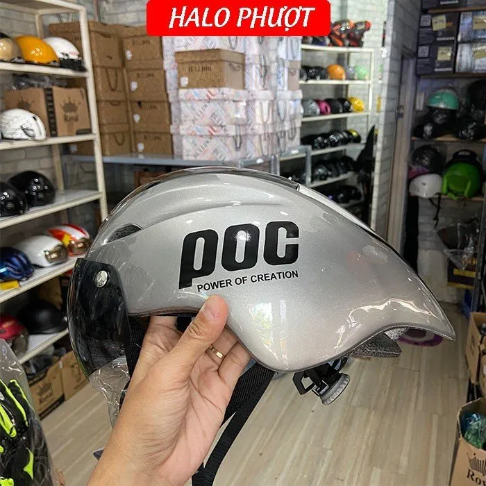 Nón POC P01 Xám Titanium Bóng