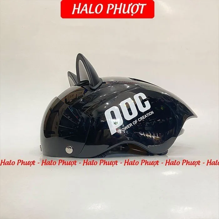 Nón POC P01 Đen Bóng Chữ Trắng