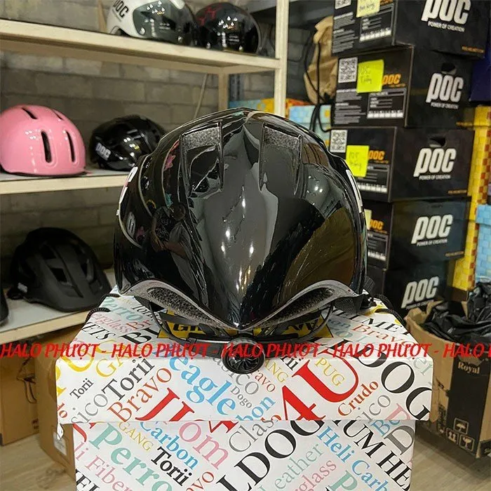 Nón POC P01 Đen Bóng Chữ Trắng