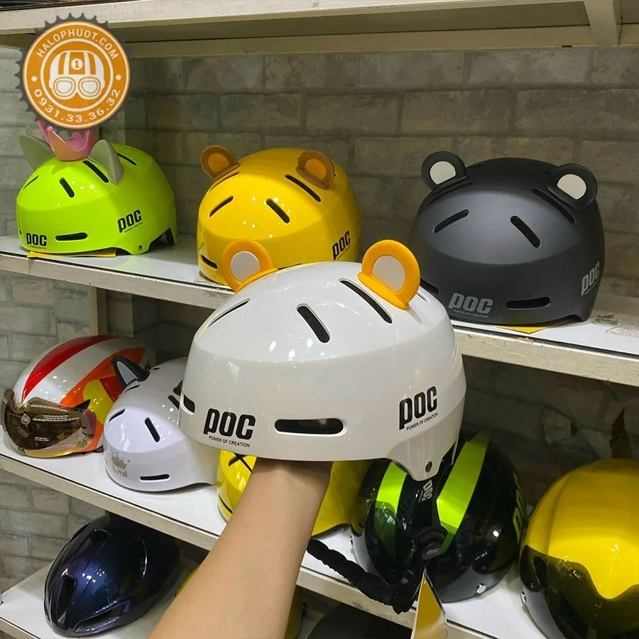  Tai Gấu Nón Bảo Hiểm - Vàng Trắng