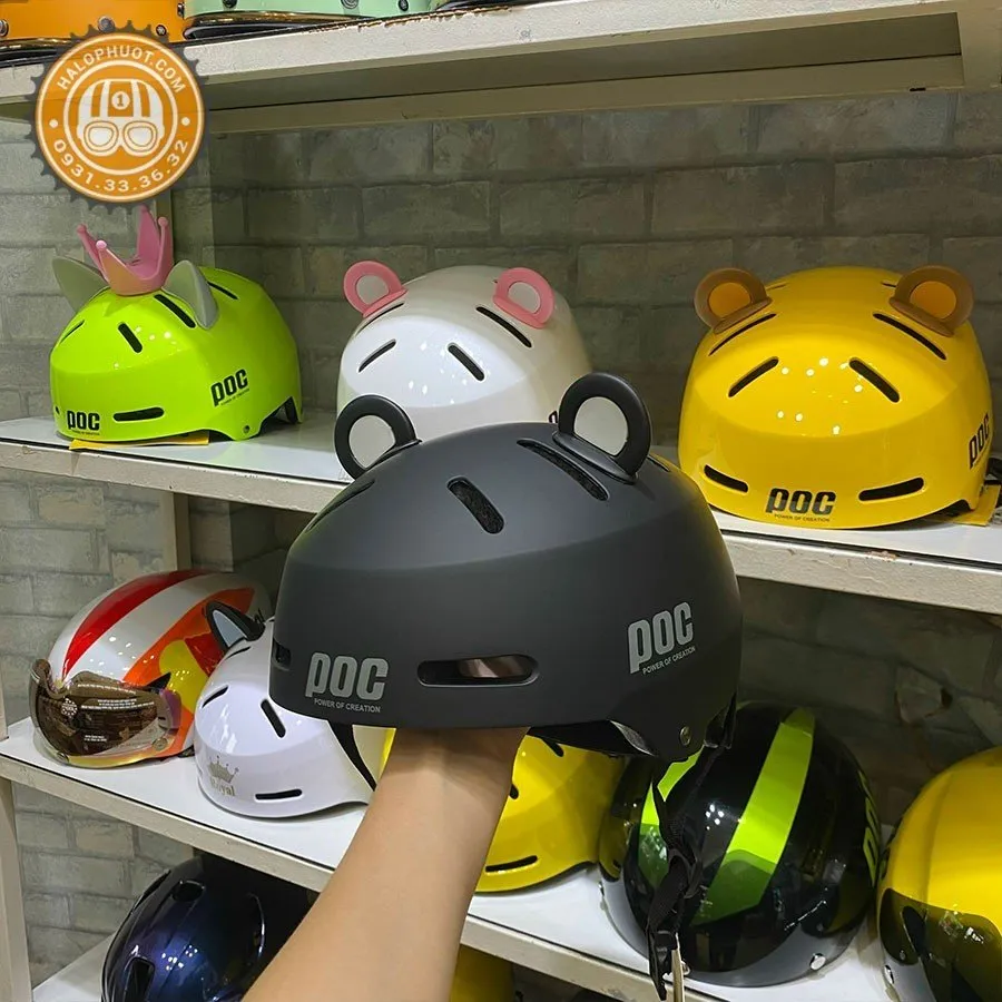  Tai Gấu Nón Bảo Hiểm - Đen Trắng