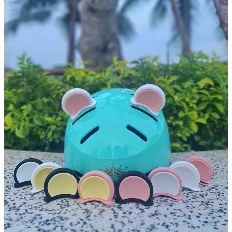 Tai Gấu Lớn Nón Bảo Hiểm - Nâu Hồng