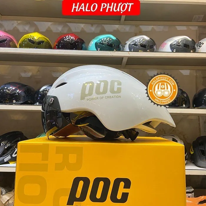 Nón POC P01 Trắng chữ Xám