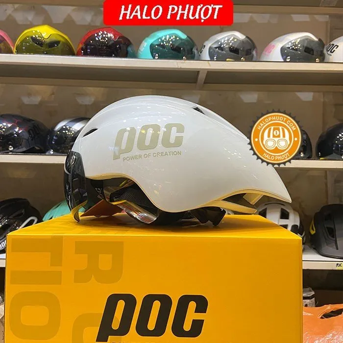 Nón POC P01 Trắng chữ Xám