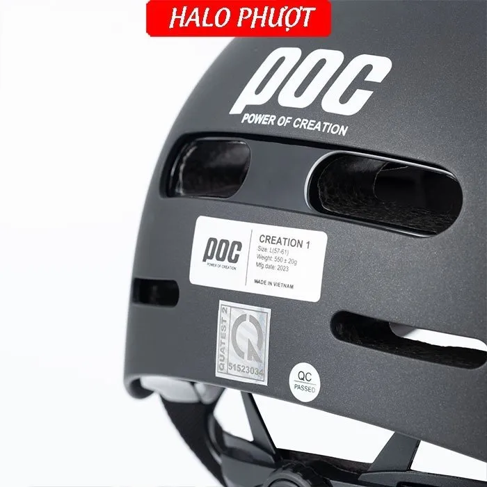 Nón POC P20 Đen Nhám Chữ Nâu