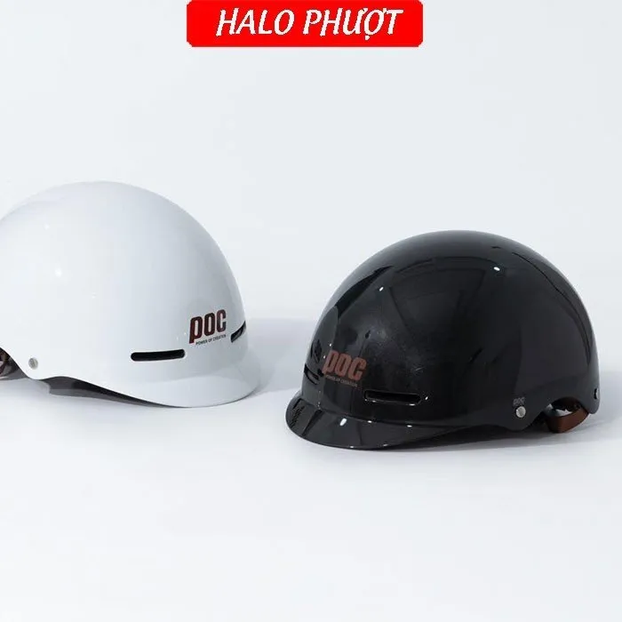 Nón POC P20 Đen Bóng Chữ Nâu