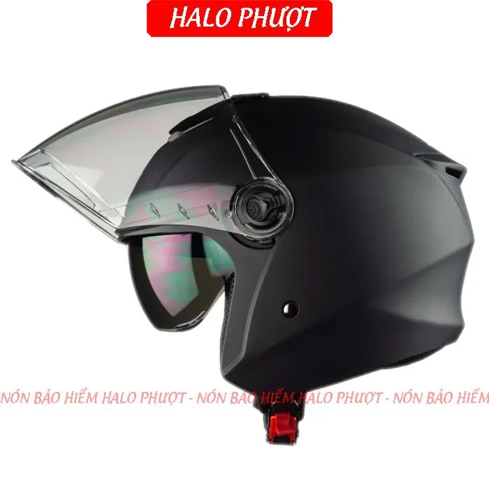 ( Tặng Tem KYT ) Nón bảo hiểm 3/4 2 kính Royal M668 (XH01 2 kính) - Đen Nhám