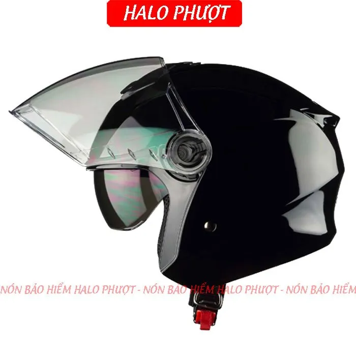 ( Tặng Tem KYT ) Nón bảo hiểm 3/4 2 kính Royal M668 (XH01 2 kính) - Đen Bóng