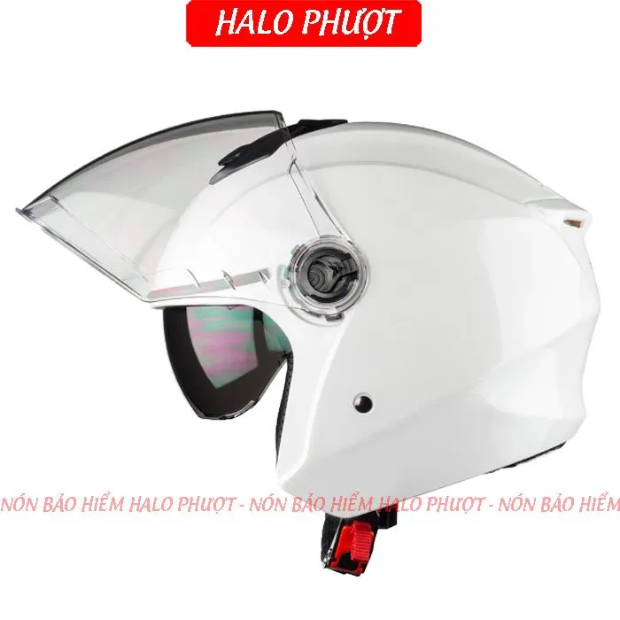 ( Tặng Tem KYT ) Nón bảo hiểm 3/4 2 kính Royal M668 (XH01 2 kính) - Trắng Bóng