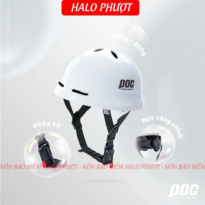 Nón POC PK02 Trắng (Tặng tai mèo)