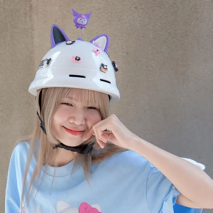 Nón POC PK02 Trắng (Tặng tai mèo)