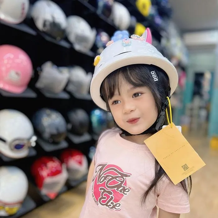 Nón POC PK02 Trắng (Tặng tai mèo)