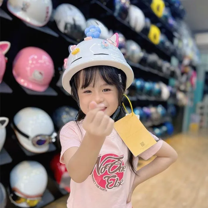 Nón POC PK02 Trắng (Tặng tai mèo)