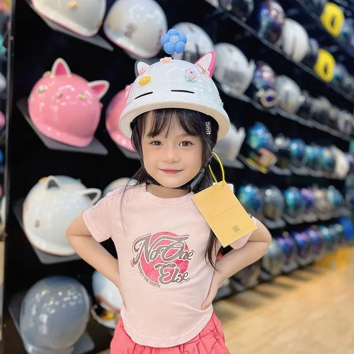 Nón POC PK02 Trắng (Tặng tai mèo)