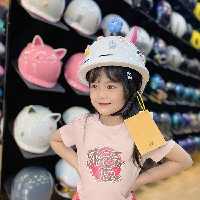 Nón POC PK02 Trắng (Tặng tai mèo)