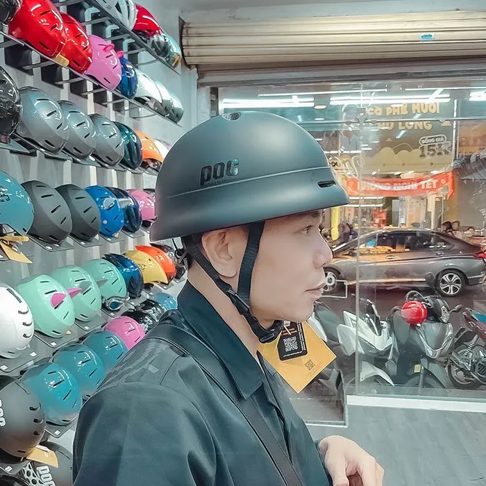 Nón POC PK02 Đen Nhám (Tặng tai mèo)