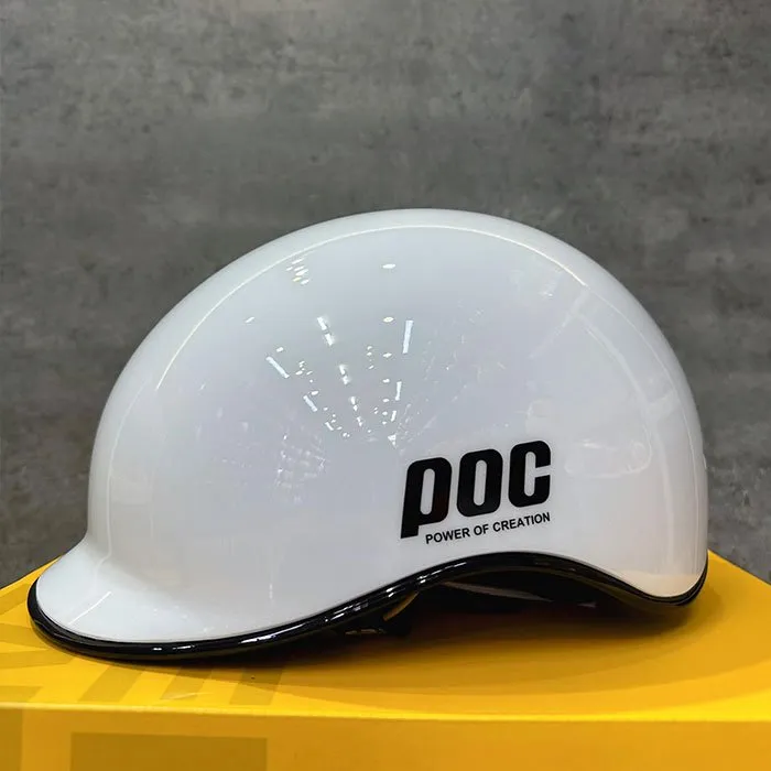 (Tặng Tai) Nón POC P19 Trắng viền Đen