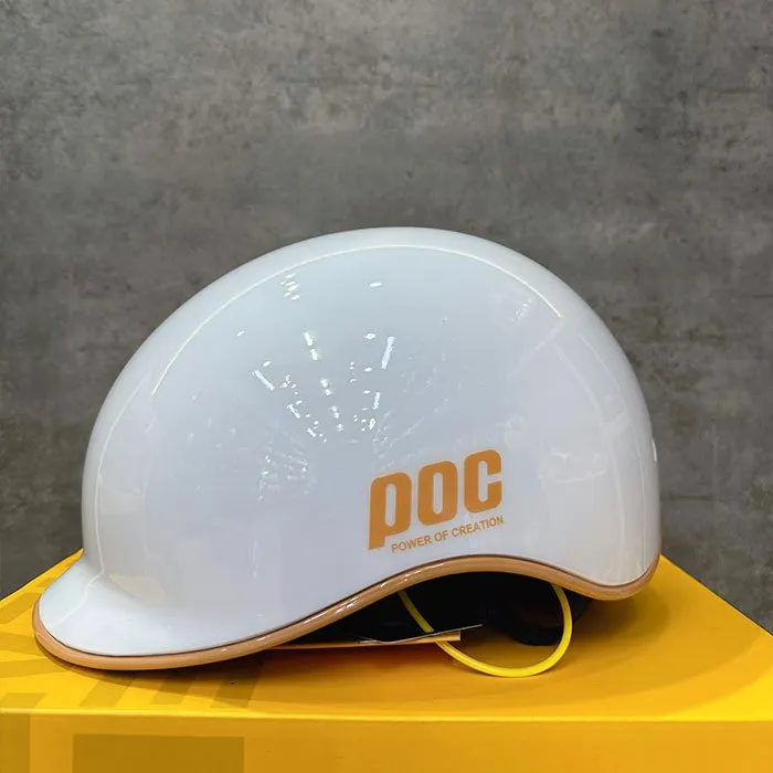 (Tặng Tai) Nón POC P19 Trắng viền Cam