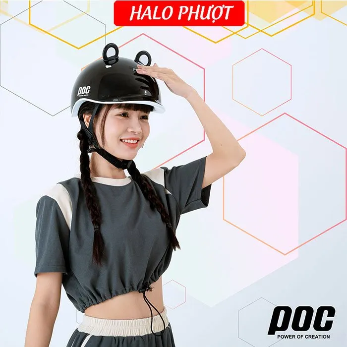 (Tặng Tai) Nón POC P19 Đen Bóng