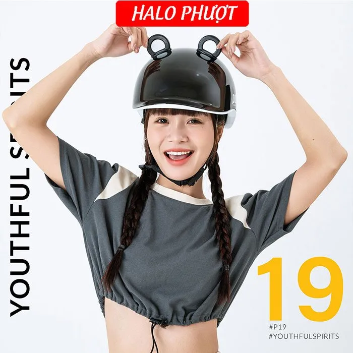 (Tặng Tai) Nón POC P19 Đen Bóng