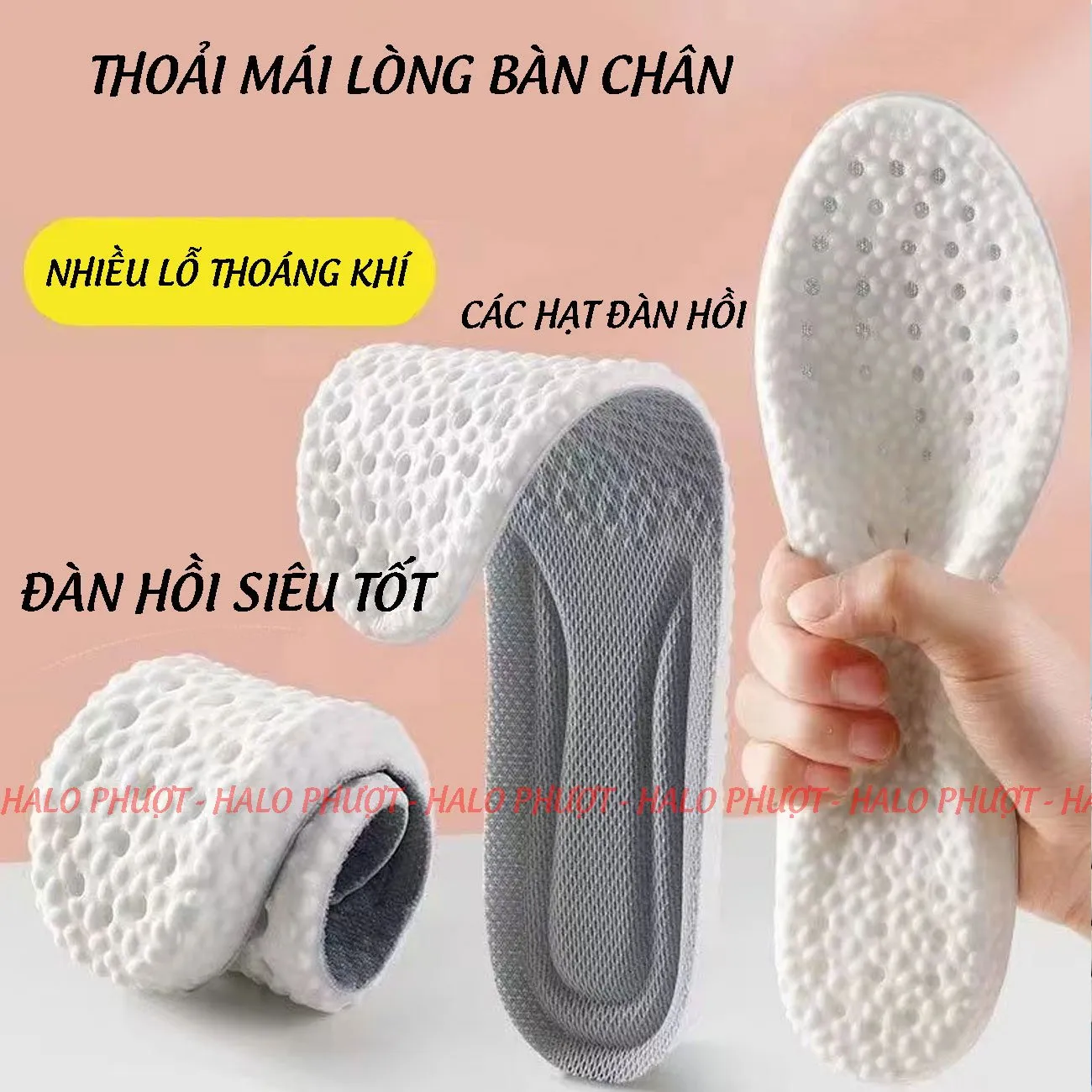 Lót giày cao su đàn hồi, hạn chế tê mỏi chân