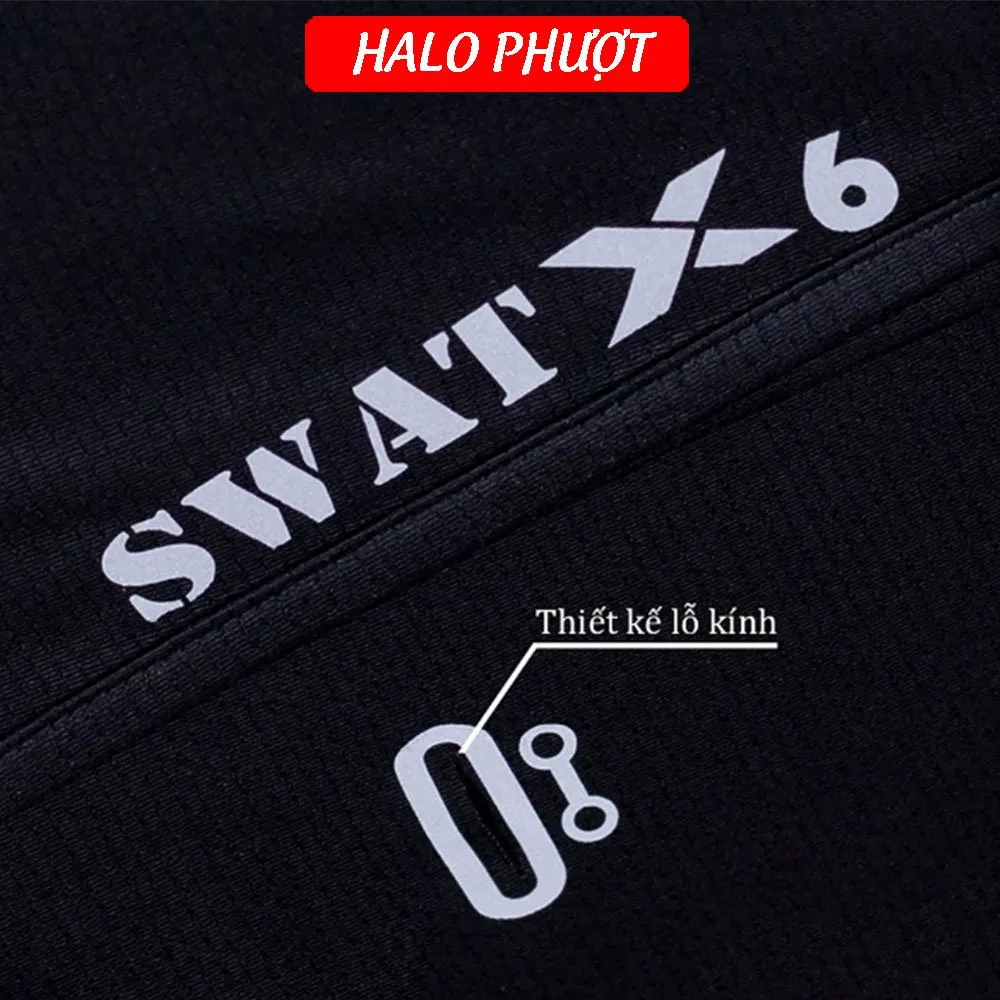 Khăn trùm đầu ninja SWAT X6 Đen (có lỗ đeo kính)