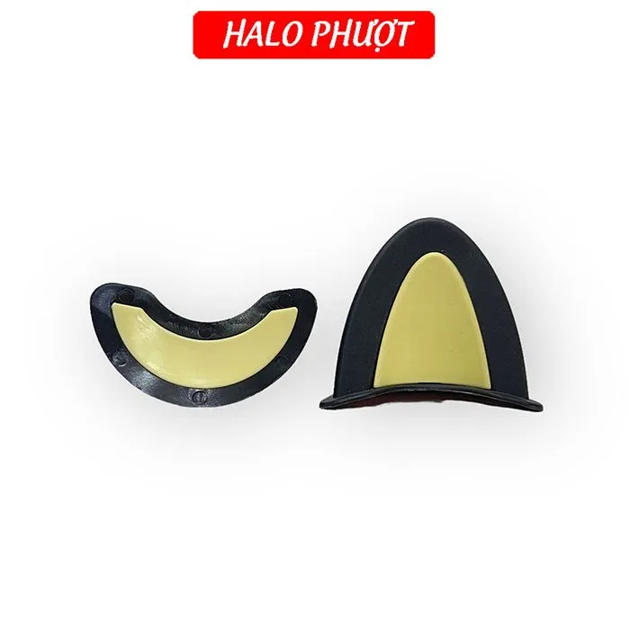 Tai Mèo 2 có đế màu gắn nón bảo hiểm - Đen Vàng