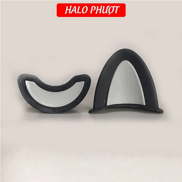Tai Mèo 2 có đế màu gắn nón bảo hiểm - Đen Xám