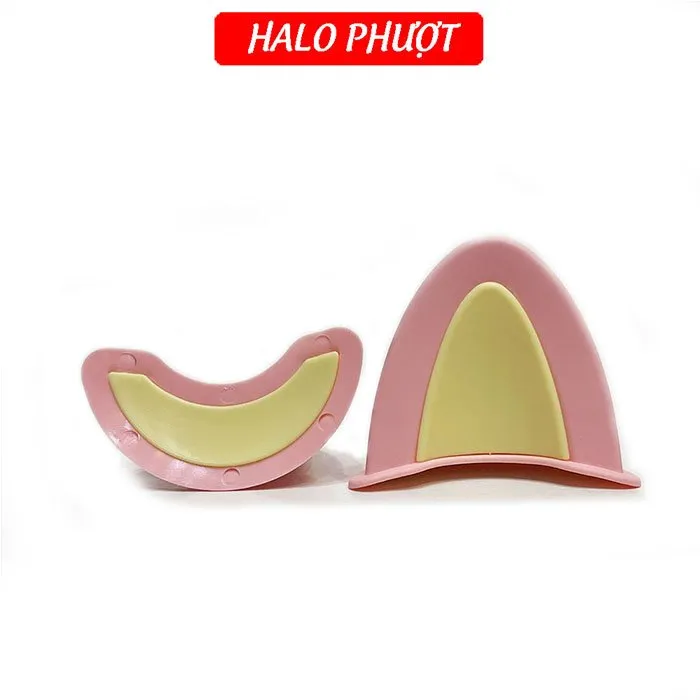 Tai Mèo 2 có đế màu gắn nón bảo hiểm - Hồng Vàng