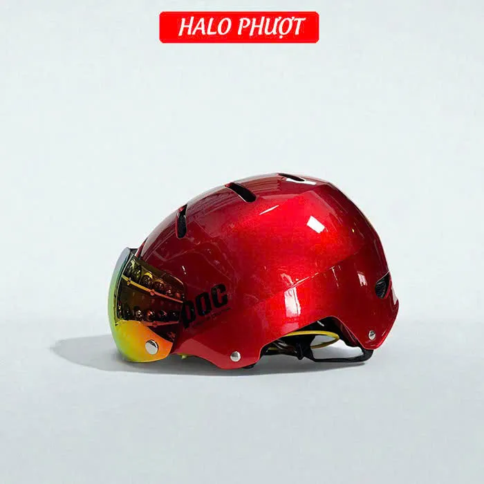 Nón POC P05 Độ Kính Đỏ Bóng
