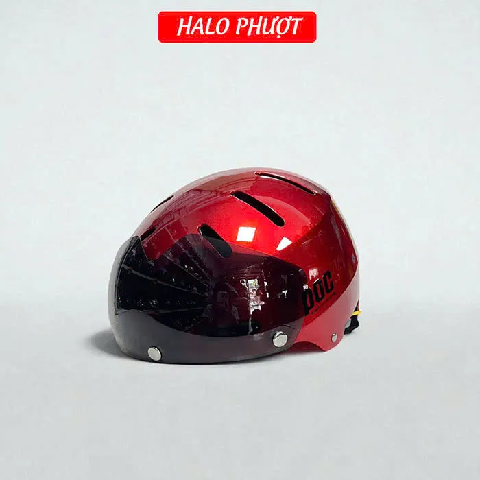 Nón POC P05 Độ Kính Đỏ Bóng