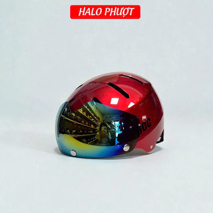 Nón POC P05 Độ Kính Đỏ Bóng